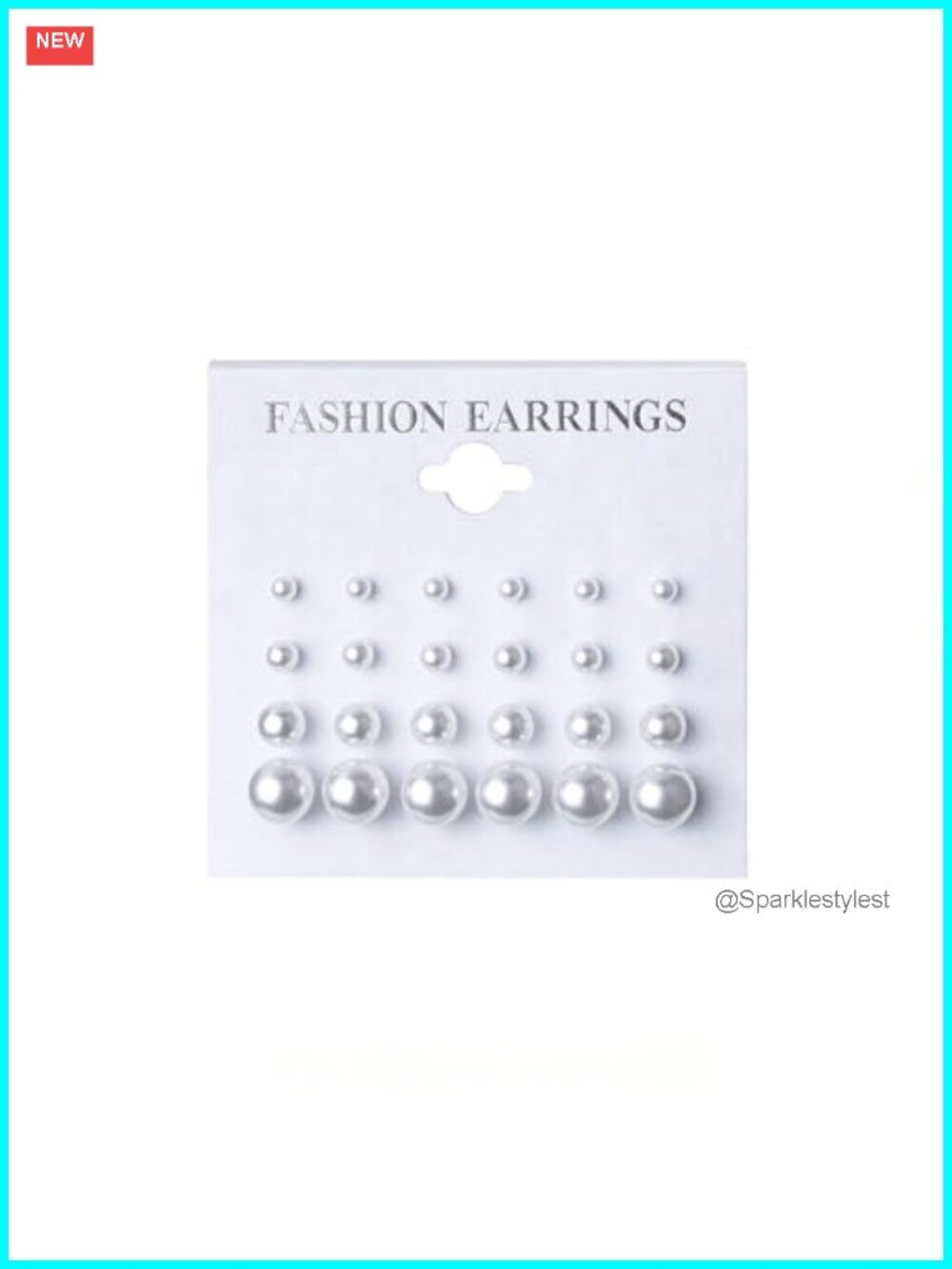 Pearl Stud Earrings Set 12 Pairs Simulated Pearl Stainless Steel Backs